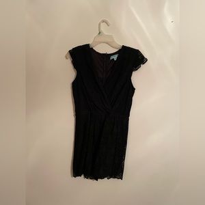 Francesca’s Nori Black Lace Romper, Medium